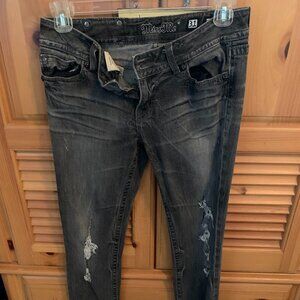 MISS ME DISTRESSED BLACK JEANS STRAIGHT LEG SZ 31